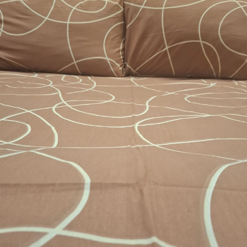 Brown Scribbled lines Bedsheet