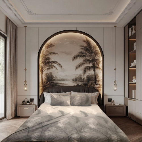 Grey Paint Sketch Bedsheet