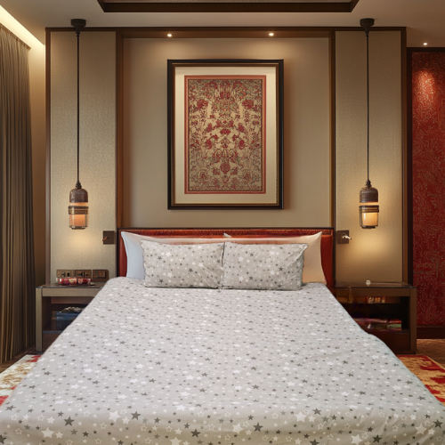 Seamless Stars Sea Green Bedsheet