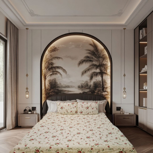 Korean Offwhite Floral Bedsheet