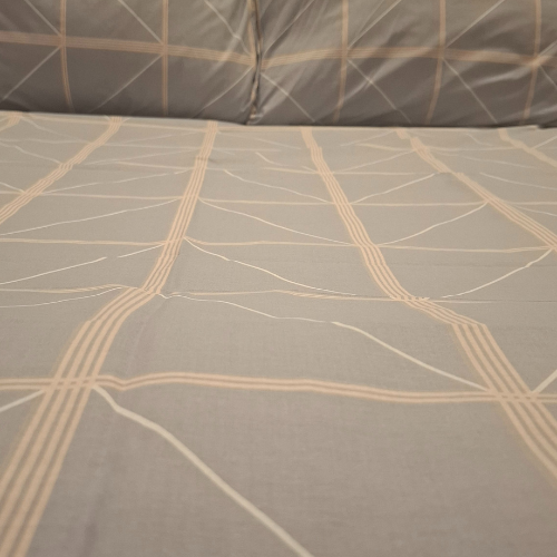 Geometric Blue Checker Bedsheet