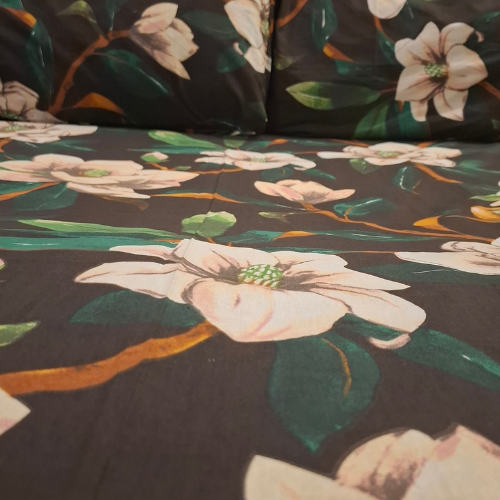 Black Floral Paint Bedsheet