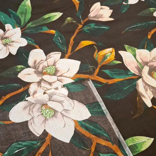 Black Floral Paint Bedsheet