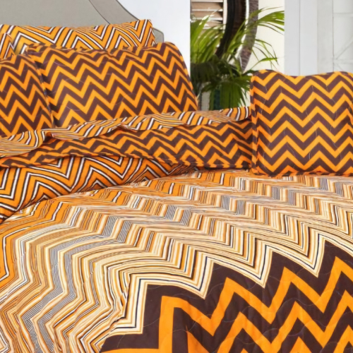 Yellow Vector Comforter Set-7pc