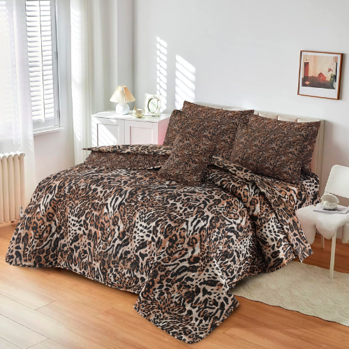 Brown Leopard Comfort Set - 7pc