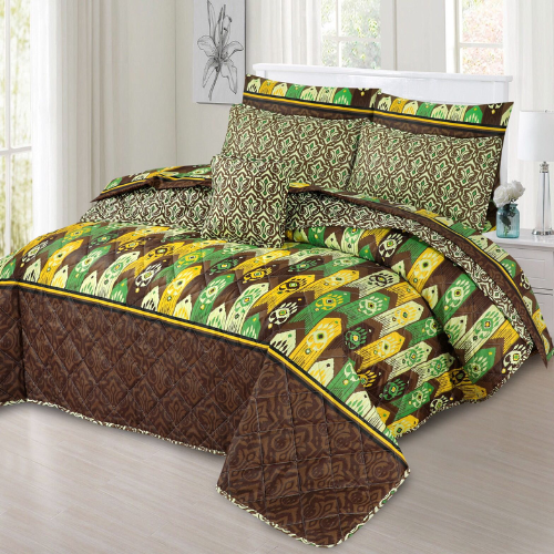 Multi Green Comforter Set-7pc