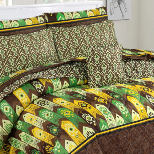 Multi Green Comforter Set-7pc