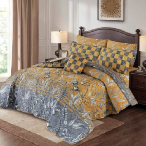 Yellow Chess Comforter Set-7c